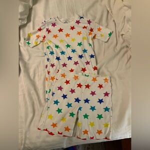 Primary Kids PJ set - shorts and t-shirt, rainbow stars, size 10
